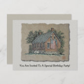 Invitation Chambre étrange et drapeau américain (Devant / Derrière)