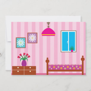 Invitation Chambre Fleurie Rose Enfants