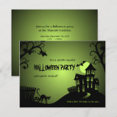 Invitation Chambre hantée de chat noir de Halloween (Devant / Derrière)
