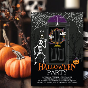 Invitation Chambre Hantée unique fête d'Halloween