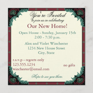 Invitation Chambre ouverte de Paisley/partie de pendaison de