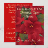 Invitation Chambre ouverte de poinsettia (Devant / Derrière)