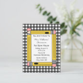 Invitation Chambre ouverte de salle de classe : Crayons (Debout devant)