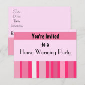 Invitation Chambre rose moderne Fête de réchauffement (Devant / Derrière)