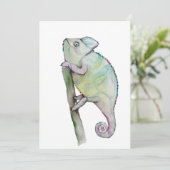 Invitation Chameleon à aquarelle mignonne (Debout devant)