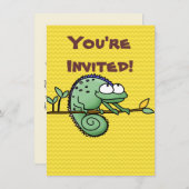 Invitation Chameleon Cute Funny (Devant / Derrière)