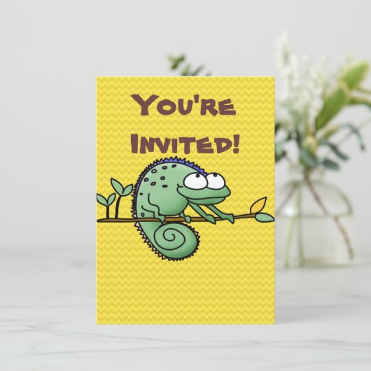 Invitation Chameleon Cute Funny (Debout devant)