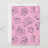 Invitation Chameleon Reptile Tropical Girl Blanc Anniversaire (Dos)