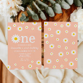 Invitation Chamomile Fleur Fleur sauvage Coral Premier annive