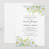 Invitation Chamomille aquarelle. Fête de fiançailles florales (Devant / Derrière)
