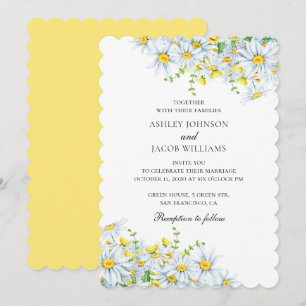 Invitation Chamomille. Fleurs de campagne. Mariage floral d'é