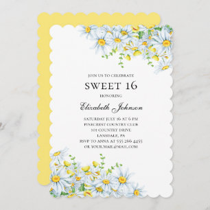 Invitation Chamomille. Fleurs douces 16. Floral 16e anniversa