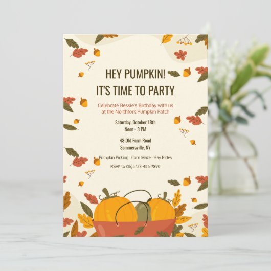 Invitation Champ de citrouilles (Debout devant)