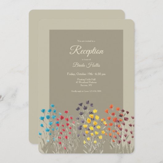 Invitation Champ de fleurs (Devant / Derrière)