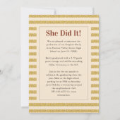 Invitation Champ de fleurs Gold Graduation Parade de voiture (Dos)