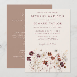Invitation Champ de fleurs sauvages automnales pour mariage t