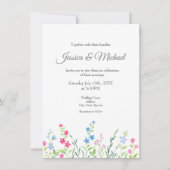 Invitation Champ de Fleurs sauvages d'aquarelle mixte (Devant)