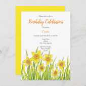 Invitation Champ de jonquilles (Devant / Derrière)