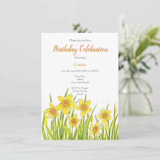 Invitation Champ de jonquilles (Debout devant)