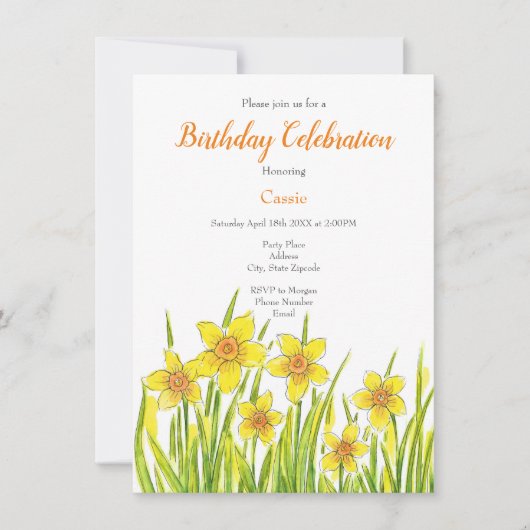 Invitation Champ de jonquilles (Devant)