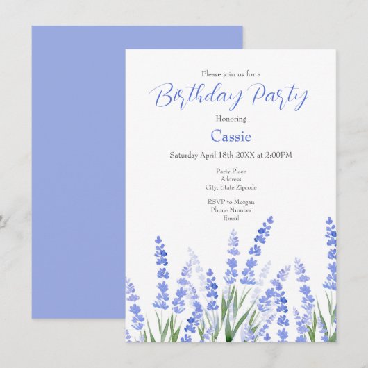 Invitation Champ de Lavande 2 (Devant / Derrière)