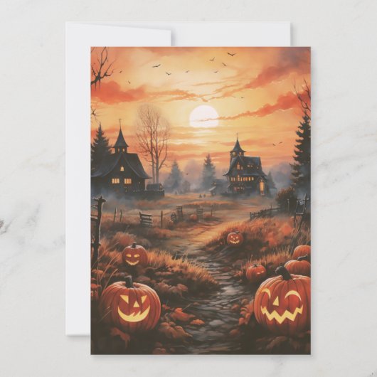 Invitation Champ déplaisant des lanternes Jack-O' Halloween (Dos)