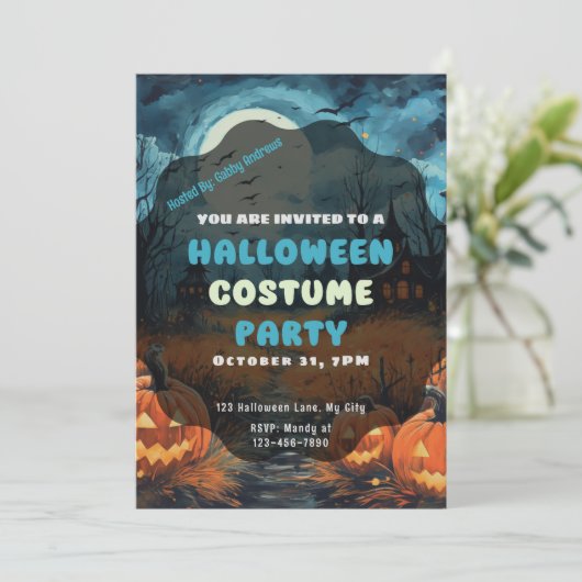 Invitation Champ déplaisant des lanternes Jack-O' Halloween (Debout devant)