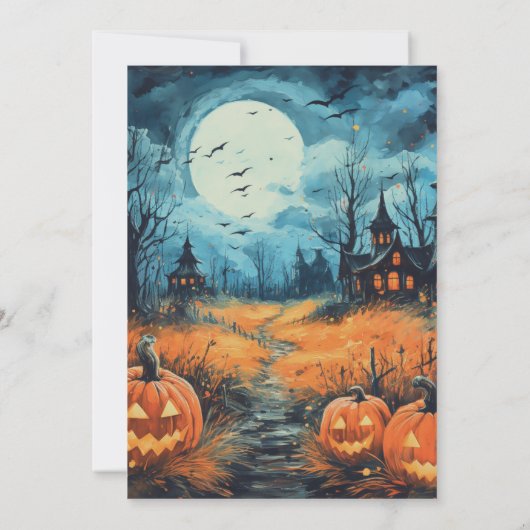 Invitation Champ déplaisant des lanternes Jack-O' Halloween (Dos)