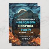 Invitation Champ déplaisant des lanternes Jack-O' Halloween (Devant / Derrière)