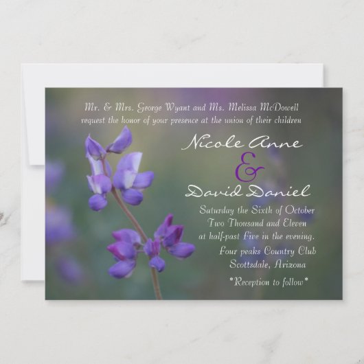 Invitation Champ d'invitation Lupine horizontal (Devant)