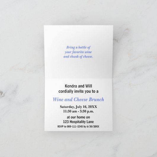 Invitation Champ magenta et bleu rêveur (Intérieur)