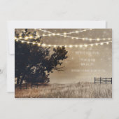 Invitation Champ rustique et lumières Mariage champêtre (Dos)