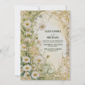 Invitation Champ rustique Mariage de marguerites (Devant)