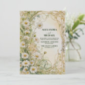 Invitation Champ rustique Mariage de marguerites (Debout devant)