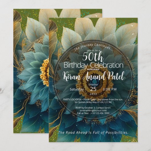 Invitation Champ Vivant | Mandala Floral (Devant / Derrière)