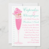 Invitation Champage, Cupcakes & Perles (Devant)