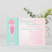 Invitation Champage, Cupcakes & Perles (Debout devant)