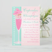 Invitation Champage, Cupcakes & Perles (Debout devant)