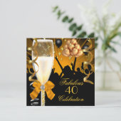 Invitation Champagne 40 ans & Fabuleux Noir Or (Debout devant)