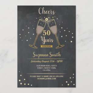 Invitation Champagne À 50 Ans N'Importe Quel Âge 40e