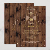 Invitation Champagne Accueille À 40 Anniversaire N'Importe Qu (Devant / Derrière)