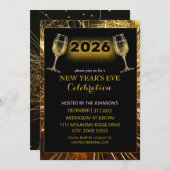 Invitation Champagne and Fireworks New Year's (Devant / Derrière)
