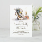 Invitation Champagne and Polka Dot Shoes Brunch and Bubbly (Debout devant)
