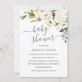 Invitation Champagne Aquarelle Baby shower Floral (Devant)