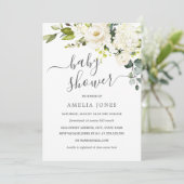 Invitation Champagne Aquarelle Baby shower Floral (Debout devant)