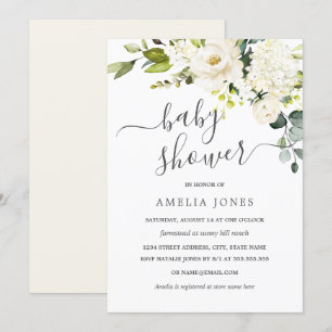 Invitation Champagne Aquarelle Baby shower Floral