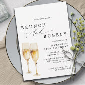 Invitation Champagne aquarelle | Brunch & Bubbly Anniversaire