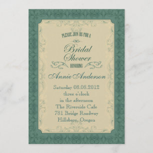 Invitation Champagne Art déco Mariage vert émeraude