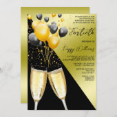 Invitation Champagne & Ballons 40e anniversaire (Devant / Derrière)