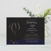 Invitation Champagne Black Blue Wine Surprise 70e anniversair (Debout devant)